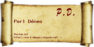 Perl Dénes névjegykártya